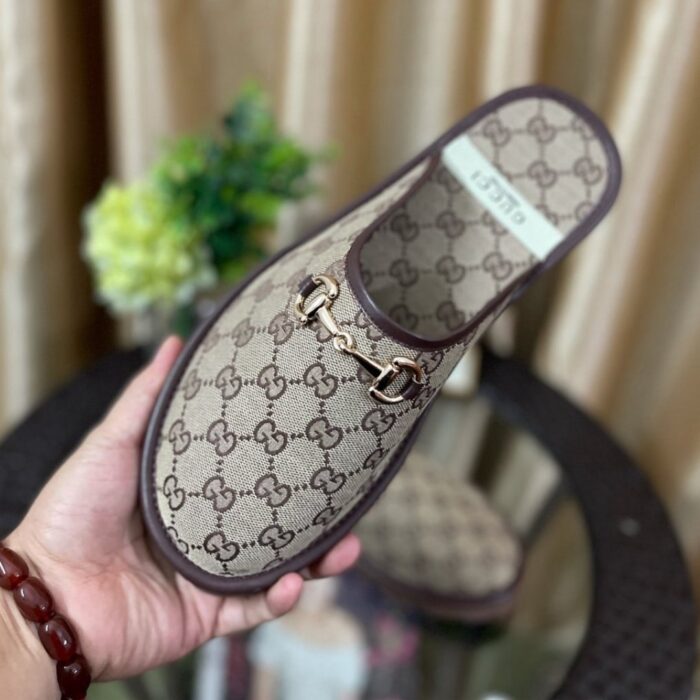 Gucci GG Slipper Horsebit Canvas Beige 655571 96G60 9762 - Image 4