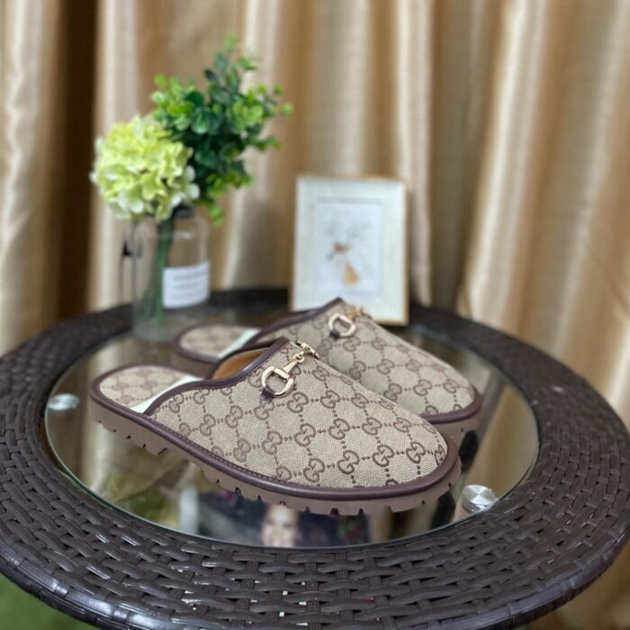 Gucci GG Slipper Horsebit Canvas Beige 655571 96G60 9762 - Image 3