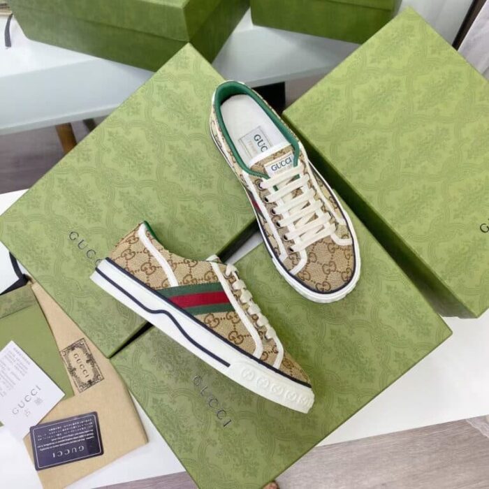Gucci Tennis 1977 Sneaker Beige Abony 606111 HVK20 9766 - Image 5