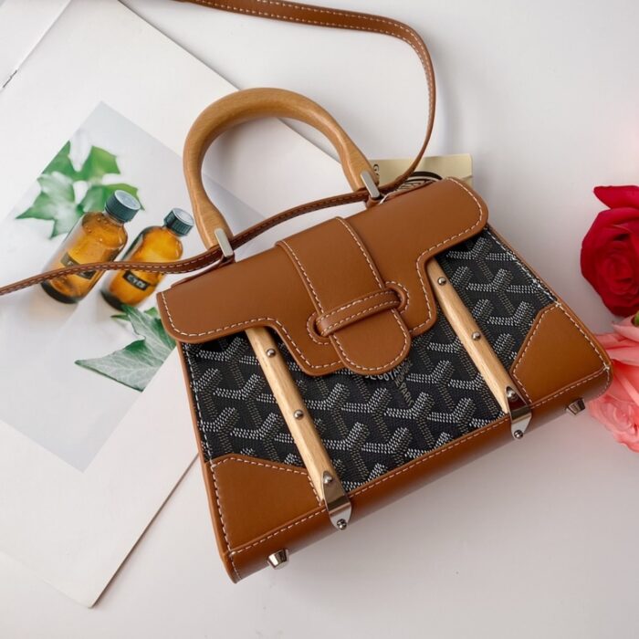 Goyard Saïgon Structuré Mini Bag Black And Tan 21Cm - Image 2