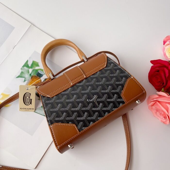 Goyard Saïgon Structuré Mini Bag Black And Tan 21Cm - Image 3