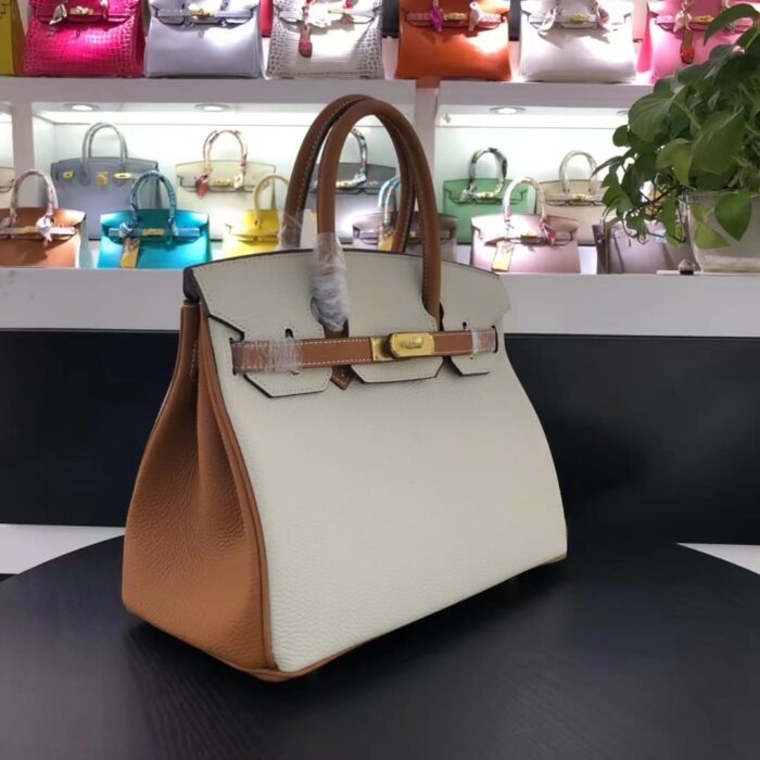 Hermes Birkin Togo Leather Beige And Brown 30cm - Image 2