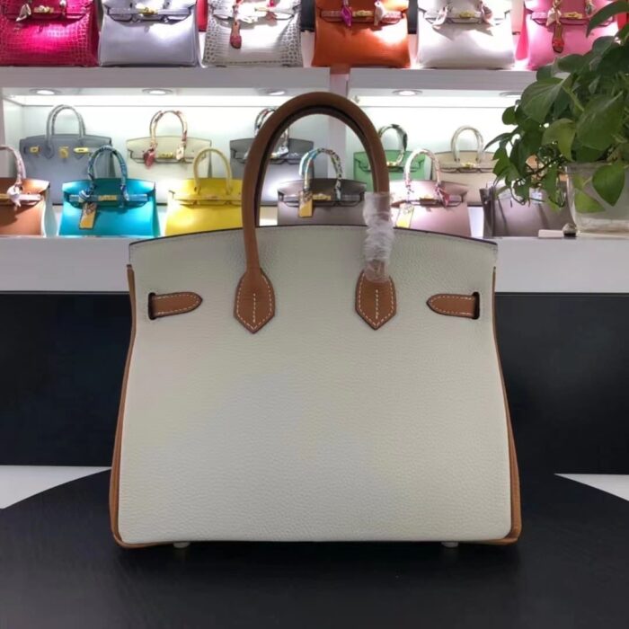 Hermes Birkin Togo Leather Beige And Brown 30cm - Image 5