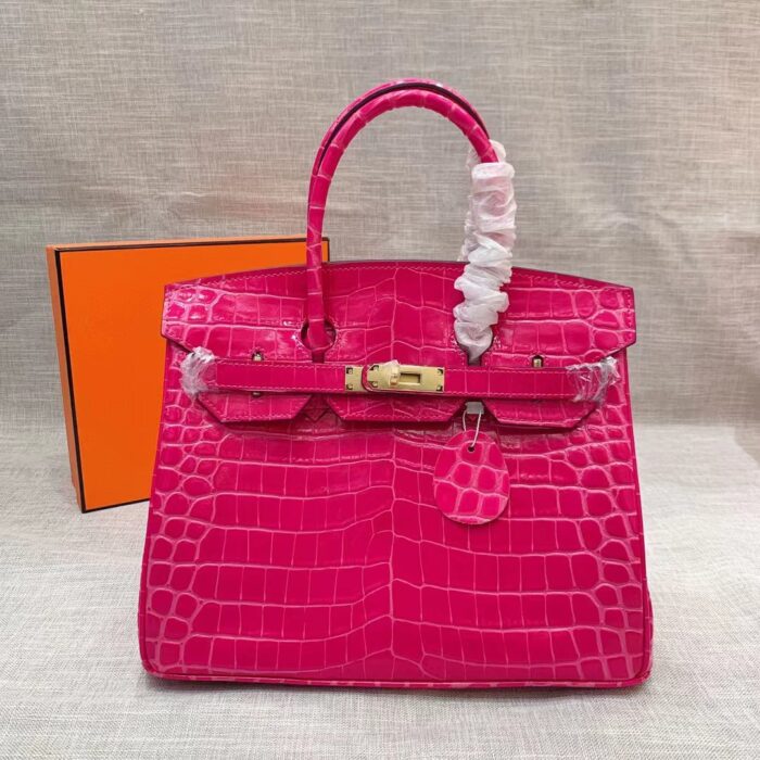 Hermes Birkin 30 Crocodile Dark Pink 30cm - Image 2