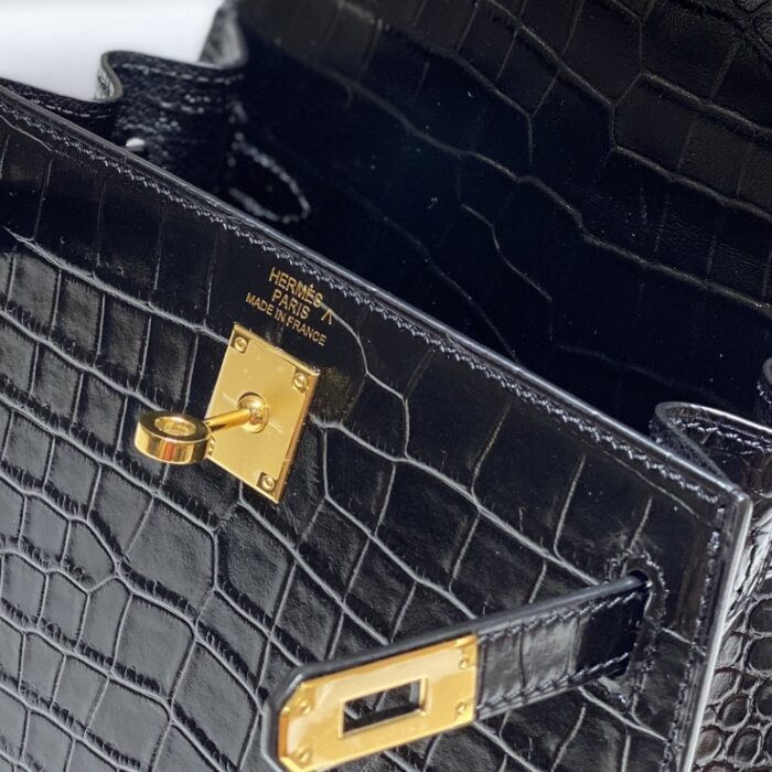Hermes Mini Kelly K20 Gold Toned Hardware Black 20cm - Image 2