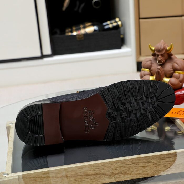 Hermes Blaise Loafer Denim Black - Image 8