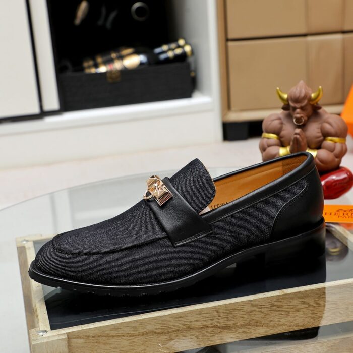 Hermes Blaise Loafer Denim Black - Image 5