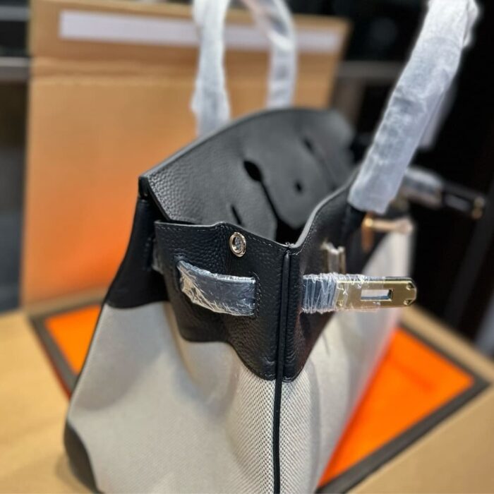 Hermes Birkin 25 Toile H Black 25cm - Image 4