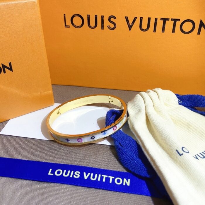 Louis Vuitton Gold Multicolor Monogram Bangle - Image 2
