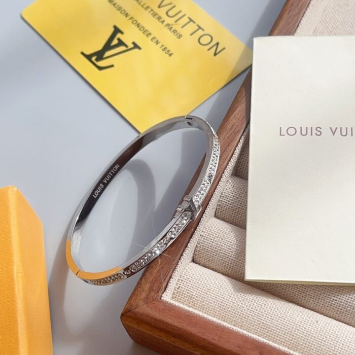 Louis Vuitton Empreinte Bangle White Gold Tone Q95641 - Image 6