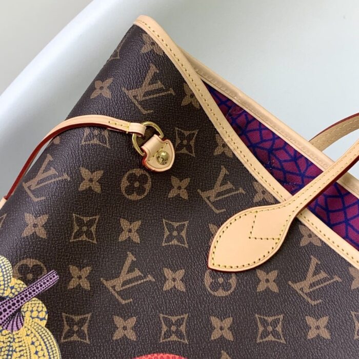 Louis Vuitton X YK Neverfull MM Monogram Kusama Pumpkin 31cm M46468 - Image 3