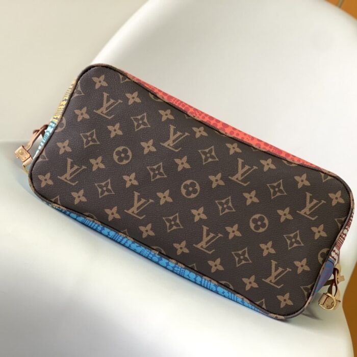Louis Vuitton X YK Neverfull MM Monogram Kusama Pumpkin 31cm M46468 - Image 6