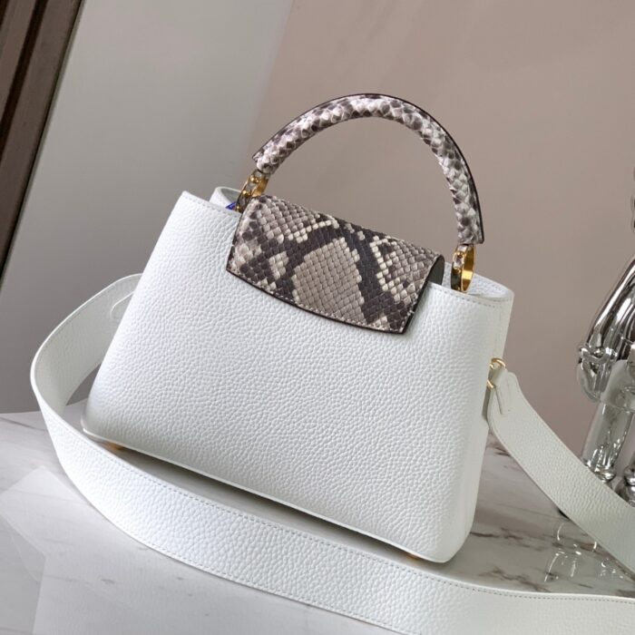Louis Vuitton Capucines BB 27cm White And Python Trim - Image 6