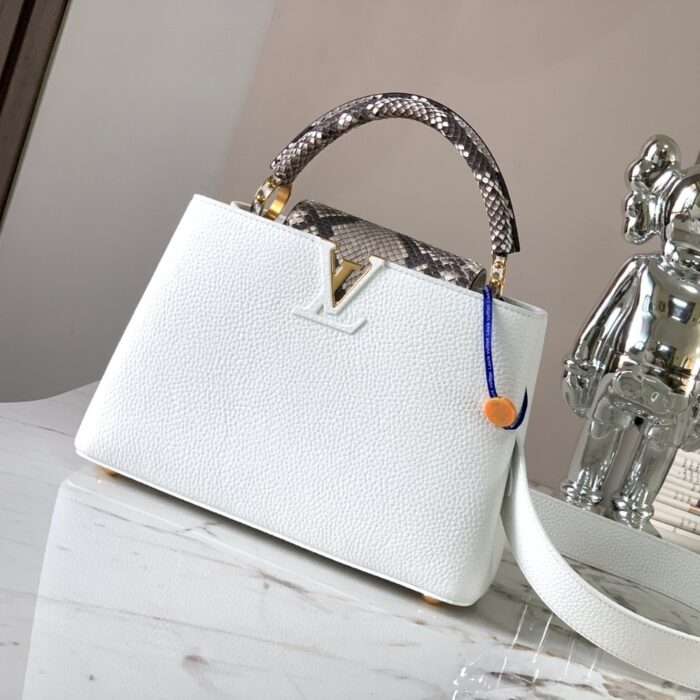 Louis Vuitton Capucines BB 27cm White And Python Trim - Image 7