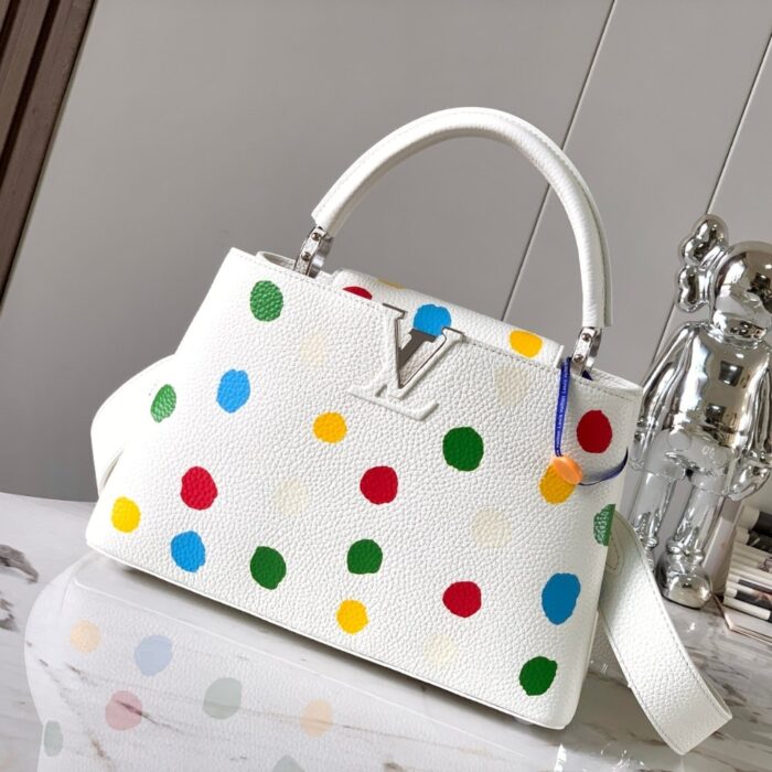 Louis Vuitton X YK Capucines MM 31.5cm White - Image 7