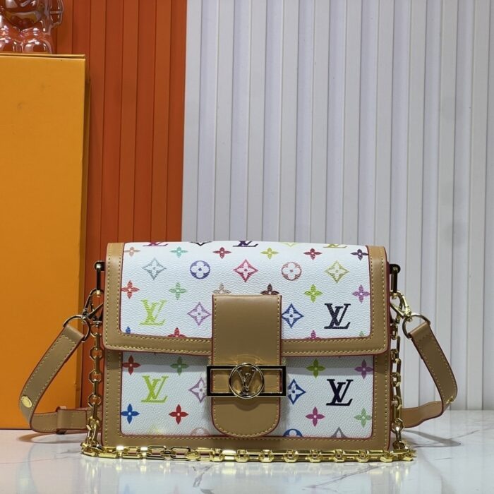 Louis Vuitton x Murakami Dauphine Soft GM Monogram Canvas White 25cm M13255 - Image 4
