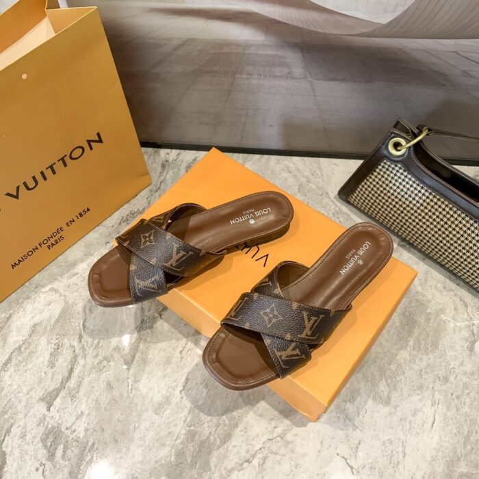 Louis Vuitton Strappy Flat Mule Monogram Brown - Image 6