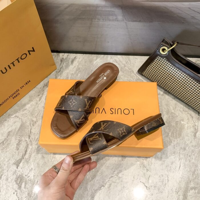 Louis Vuitton Strappy Flat Mule Monogram Brown - Image 3