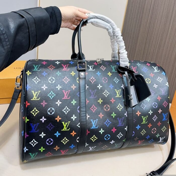 Louis Vuitton X Takashi Murakami  Keepall Bandoulière Black Multicolored 45cm M13745 - Image 5