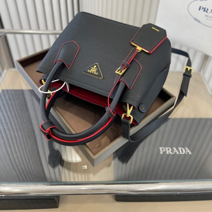 Prada Saffiano Leather Double Black 25Cm - Image 3