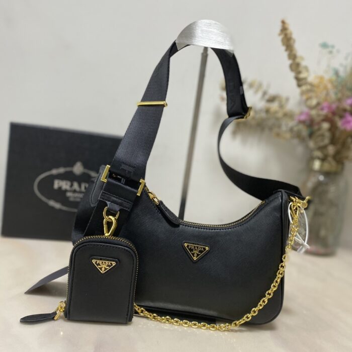 Prada Re Edition 2005 Saffiano Black 22Cm - Image 2