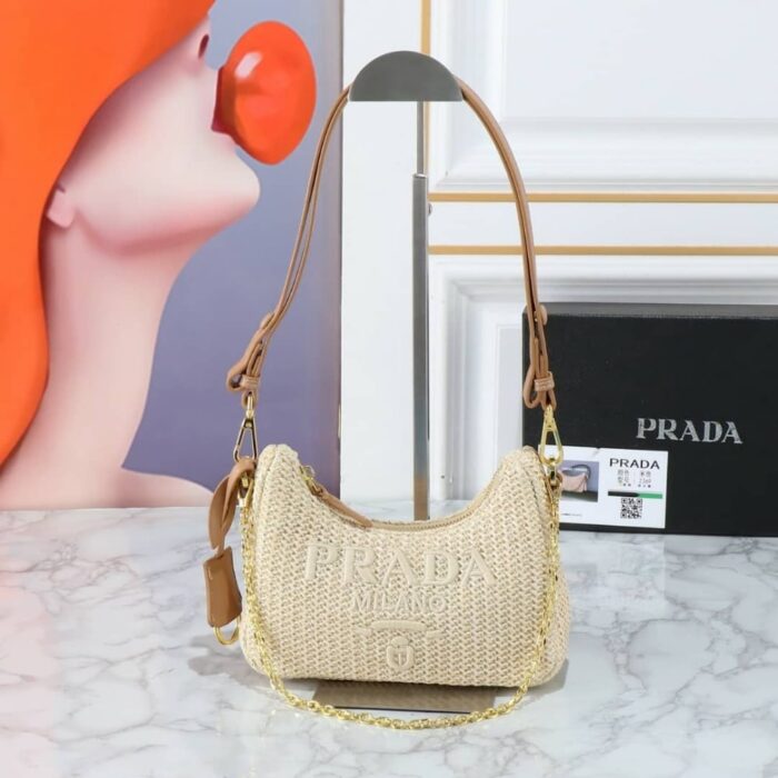 Prada Re-Edition Crochet Bag Beige 22cm 1BC204 2M2T F0018 V JUO - Image 2