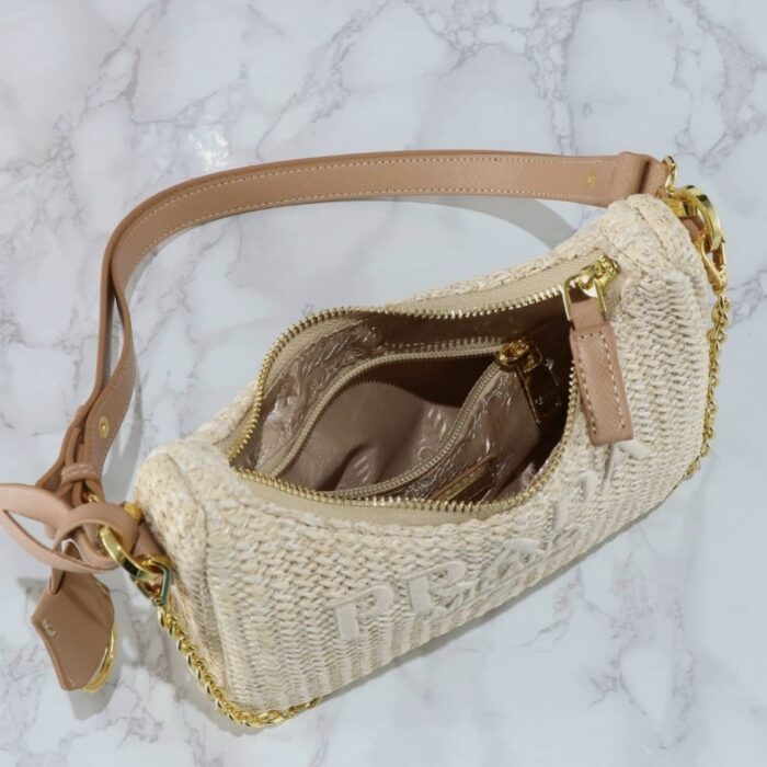 Prada Re-Edition Crochet Bag Beige 22cm 1BC204 2M2T F0018 V JUO - Image 6
