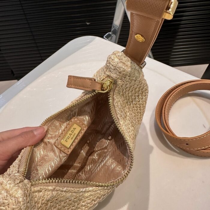 Prada Arqué Crochet Bag Beige 22cm 1BC194 2M2T F0018 V OUO - Image 6
