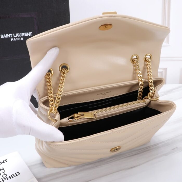 Saint Laurent Loulou Small Dark Beige 25cm - Image 4