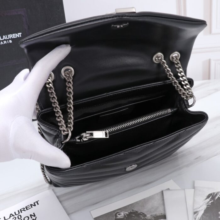 Saint Laurent Loulou Small Black Nickel 25cm - Image 7