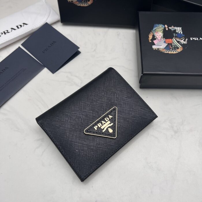 Prada Small Saffiano Leather Wallet Black 10cm 1MV021 QHH F0002 - Image 2