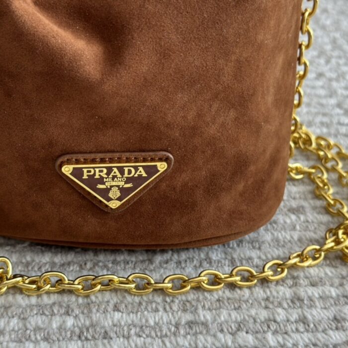 Prada Suede Mini Bag Cocoa Brown 19cm - Image 3
