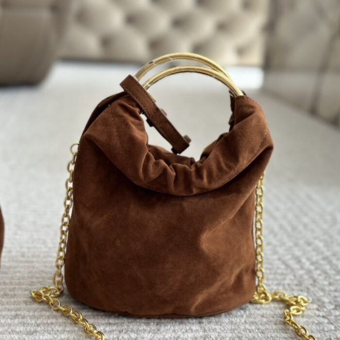 Prada Suede Mini Bag Cocoa Brown 19cm - Image 7