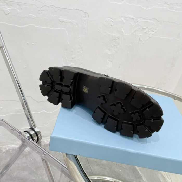 Prada Monolith Brushed Leather Loafers In Black 2DE129B4LF0002 - Image 7