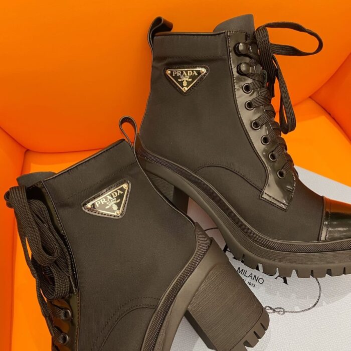 Prada Logo Plaque Ankle Boots Black - Image 2