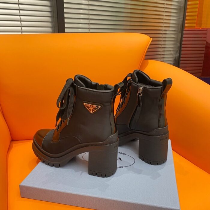 Prada Logo Plaque Ankle Boots Black - Image 3