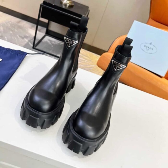 Prada Monolith Brushed Leather Booties 1T256NB4LF0002FB055 - Image 6