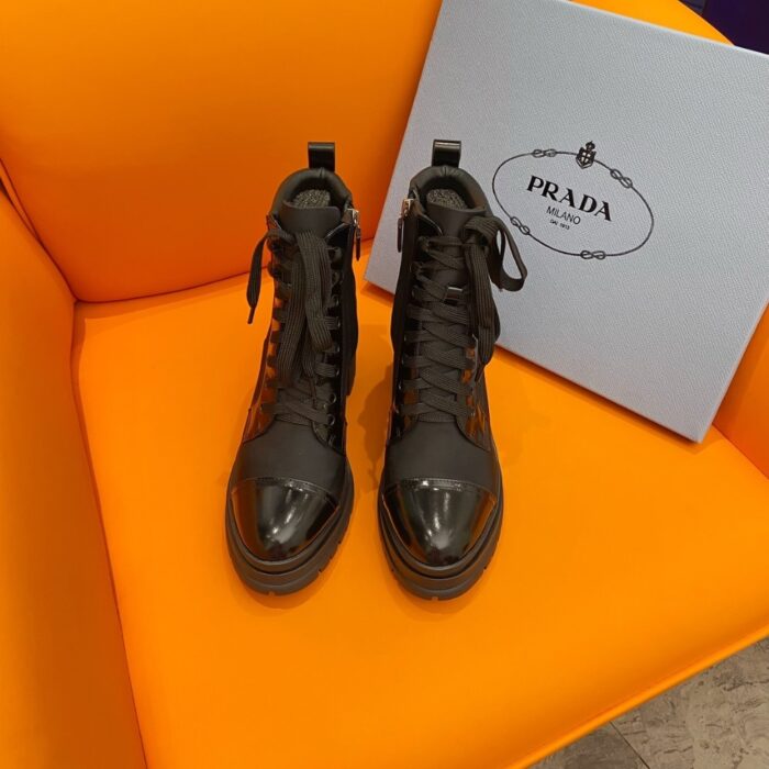 Prada Logo Plaque Ankle Boots Black - Image 7