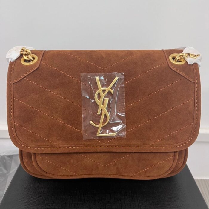 Saint Laurent Niki Baby Chain Bag In Suede Brown 28cm 6237483 - Image 2