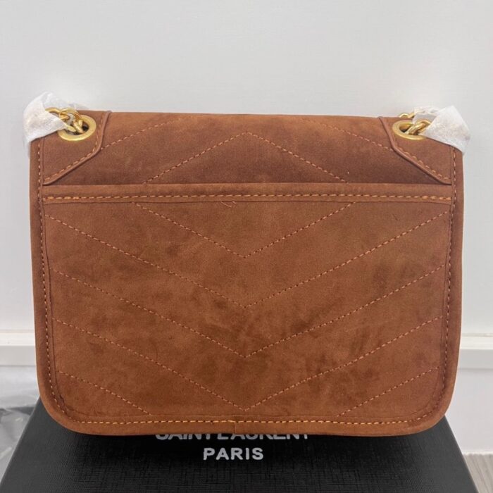 Saint Laurent Niki Baby Chain Bag In Suede Brown 28cm 6237483 - Image 7