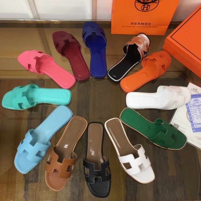 Hermes Slippers Flat Oran Full White H202272Z 2V350 - Image 3