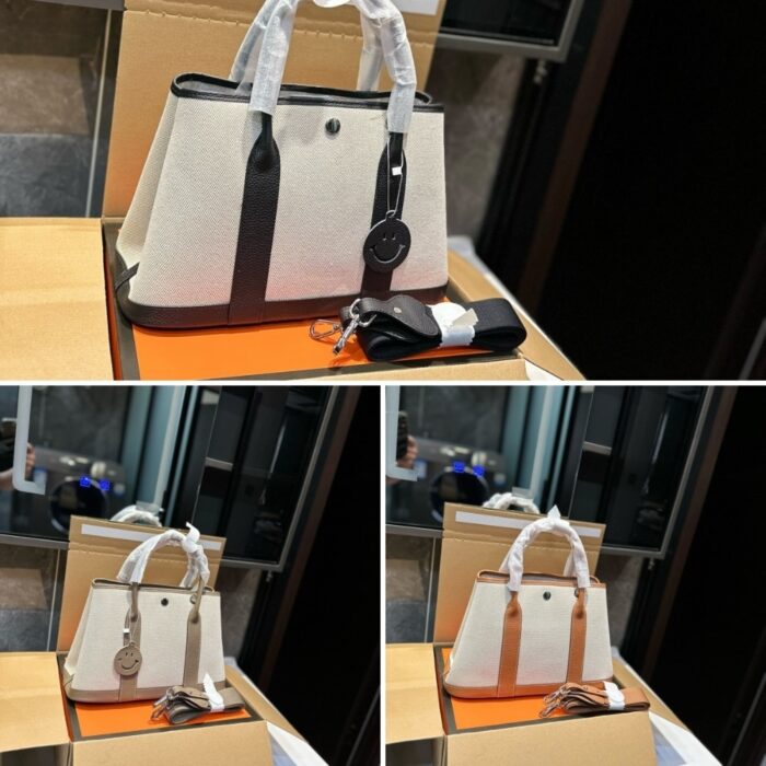 Hermes Garden Party 30 Handbag Canvas Orange 30cm - Image 3