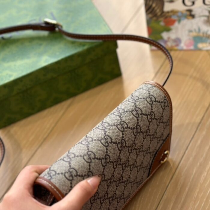 Gucci GG Emblem Super Mini Shoulder Bag Brown 20cm 820688 FAD6L 9758 - Image 3