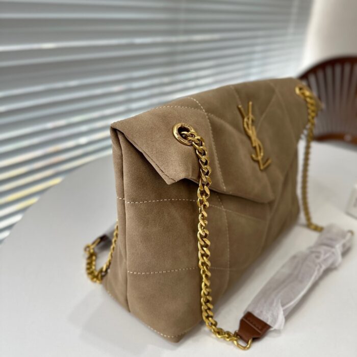 Saint Laurent Small Loulou Puffer In Suede 28cm 5774761U8072638 - Image 5