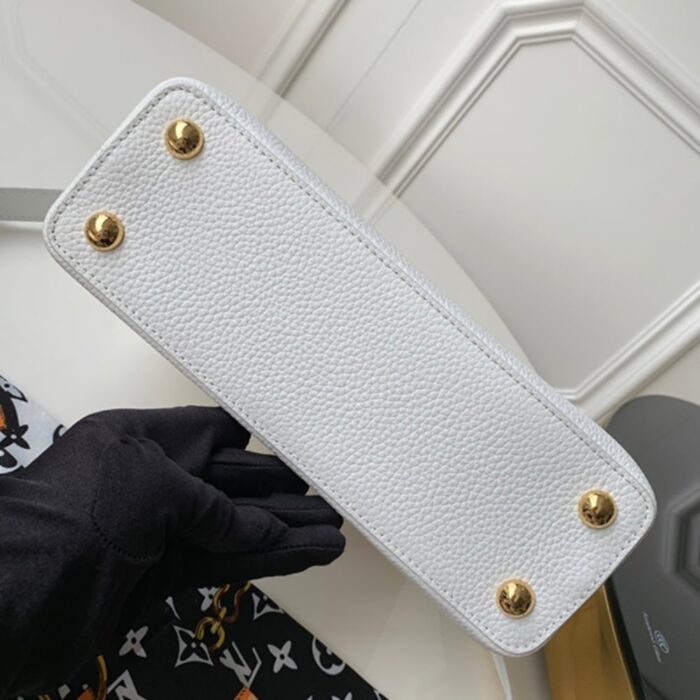 Louis Vuitton Mini Capucines Grained Leather White 20cm - Image 5