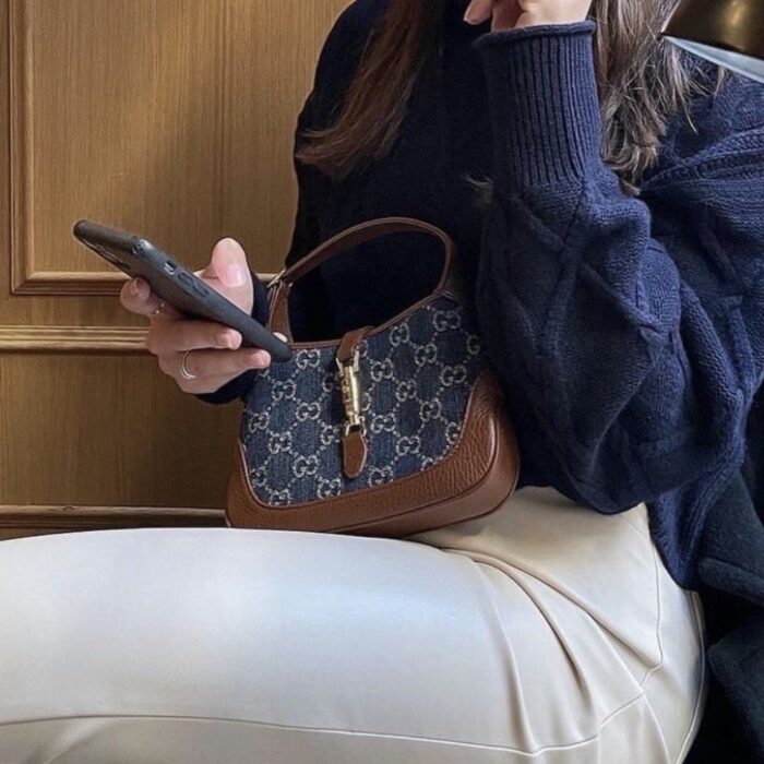 Gucci Jackie 1961 Shoulder Bag Blue And Ivory 23cm 637092 2KQGG 8375 - Image 4