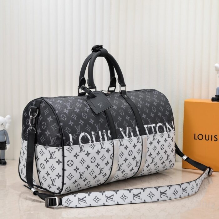 Louis Vuitton Keepall Bandouliere 50 Monogram Black And Silver 50cm M43412 - Image 7