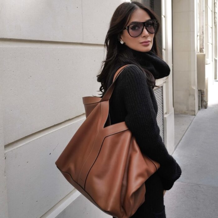 Saint Laurent Y Tote In Leather Brown 36cm 817602AAEC36359 - Image 7