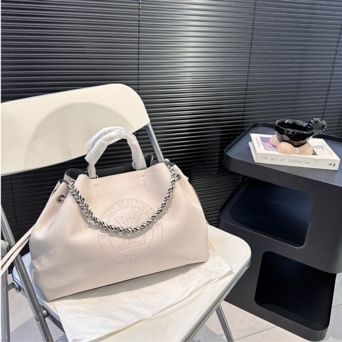 Louis Vuitton Bella Tote Bag Mahina In White And Blue 32cm M11733 - Image 2