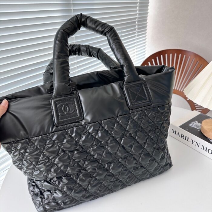 Chanel Nylon Coco Cocoon Tote Bag Black 35cm - Image 4